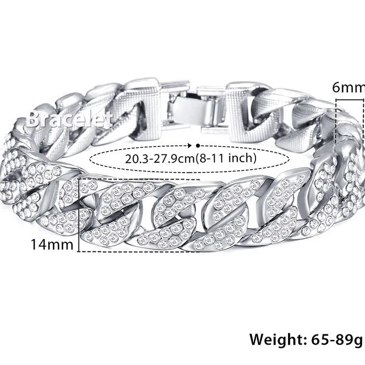 Miami Curb Cuban Chain Bracelet For Men Gold - Choose Victor