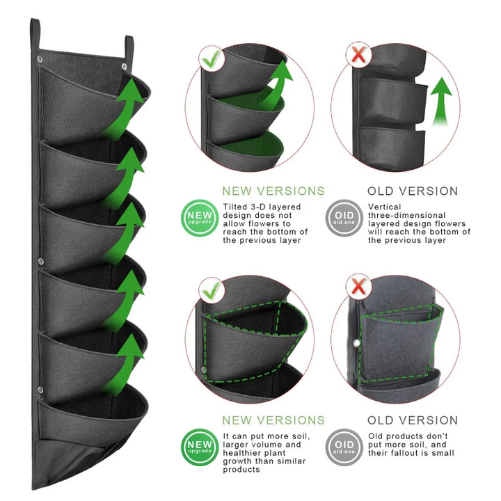NEW DESIGN Vertical Hanging Garden Planter Flower Pots - Choose Victor