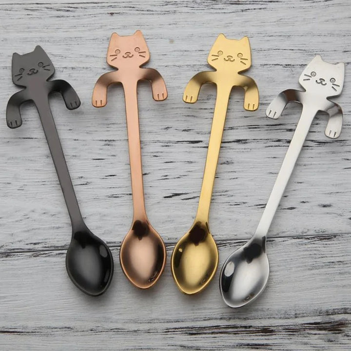 Stainless Steel Cat Teaspoons - Choose Victor