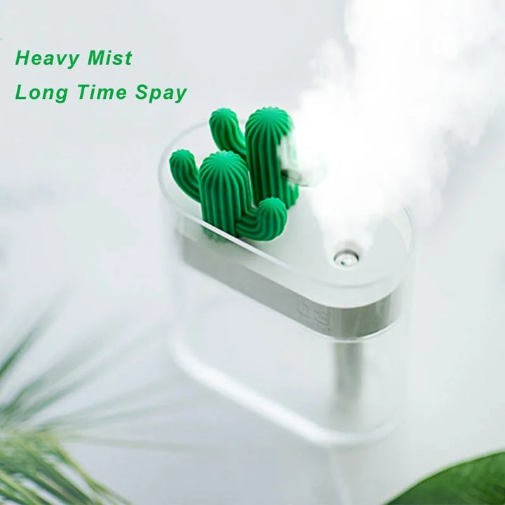 160ML Ultrasonic Air Humidifier Clear Cactus Color Light USB Essential Oil Diffuser Car Purifier Aroma Diffusor Anion Mist Maker - Choose Victor