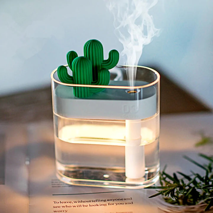 160ML Ultrasonic Air Humidifier Clear Cactus Color Light USB Essential Oil Diffuser Car Purifier Aroma Diffusor Anion Mist Maker - Choose Victor